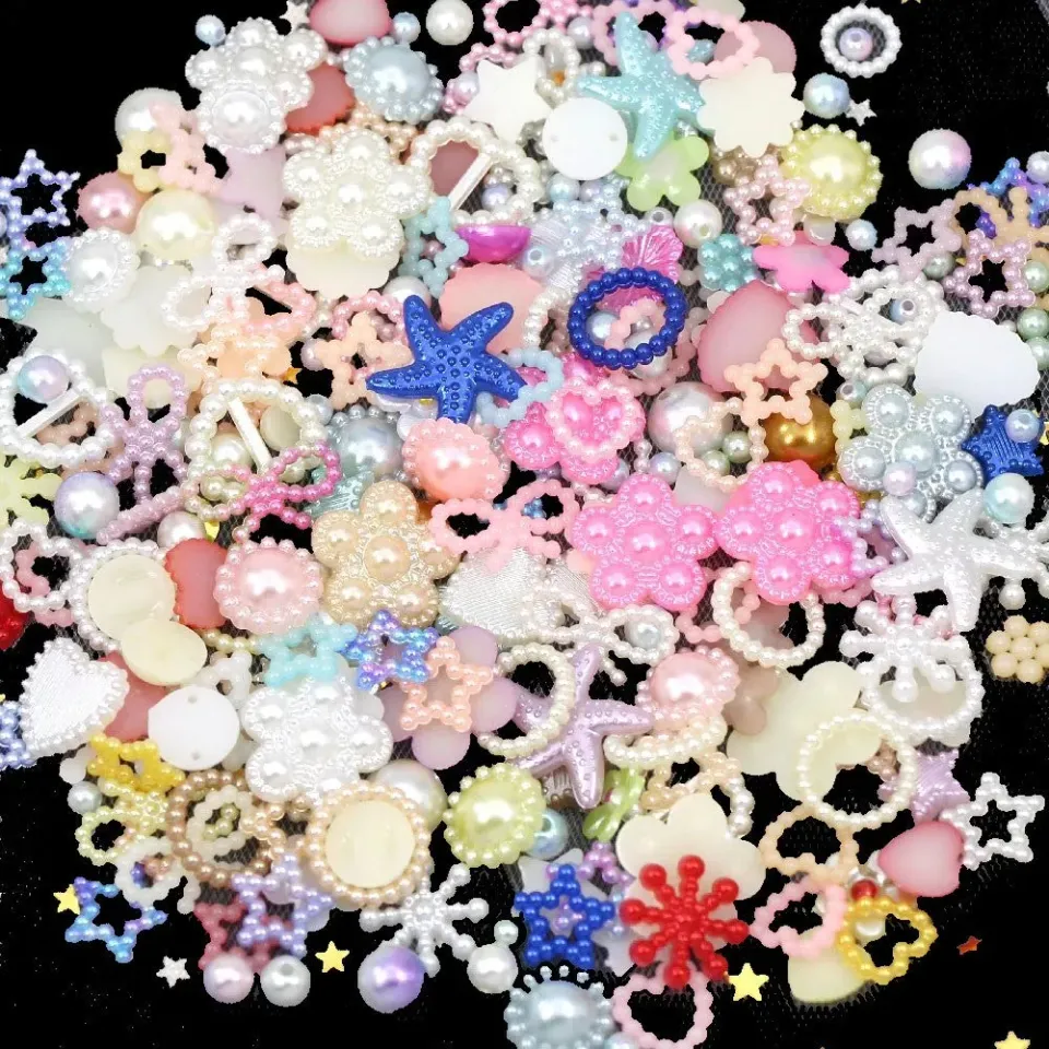Bijounique Deco-mix pareltjes pastel acryl 20 gram