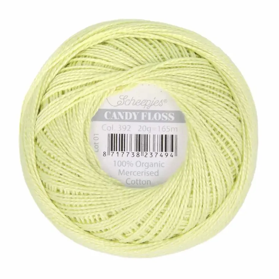 Scheepjes Candy Floss borduurkatoen limoen 20 gram