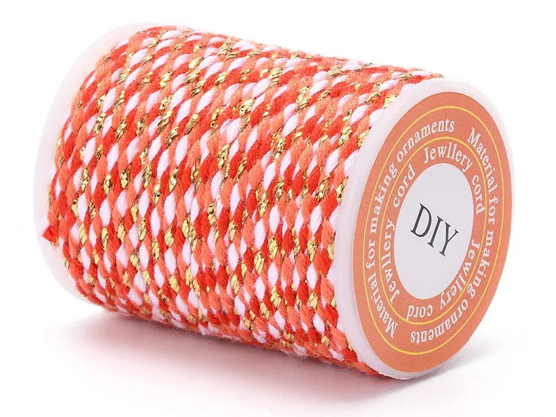 La Petite Epicerie katoenen koord 4 m rood roze goud