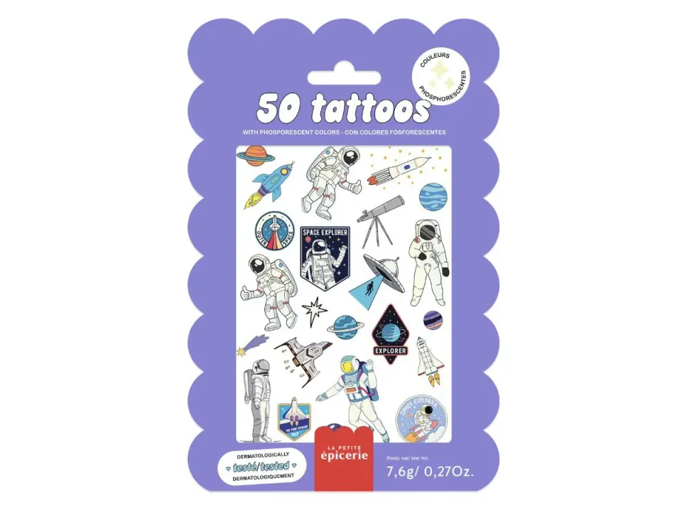 La Petite Epicerie Cosmos tattoos glow in the dark 50 stuks