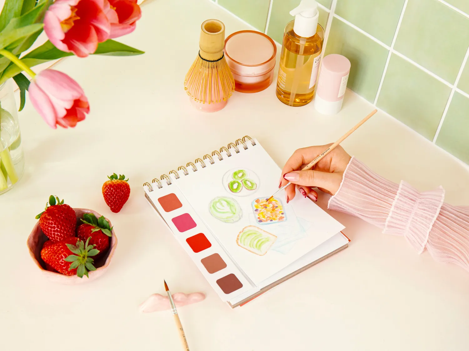 La Petite Epicerie Travel Book Self-Care aquarelboek 20 kaarten