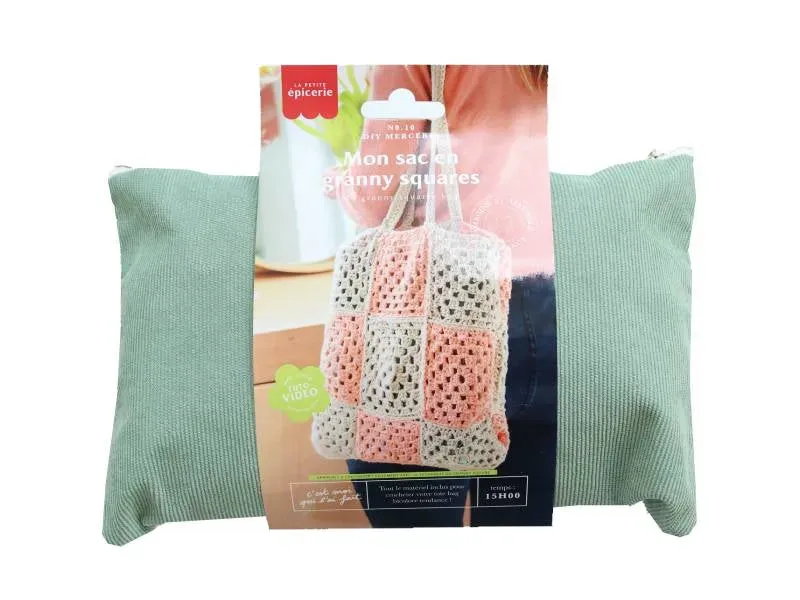 La Petite Epicerie haakpakket granny squares tas perzik katoen