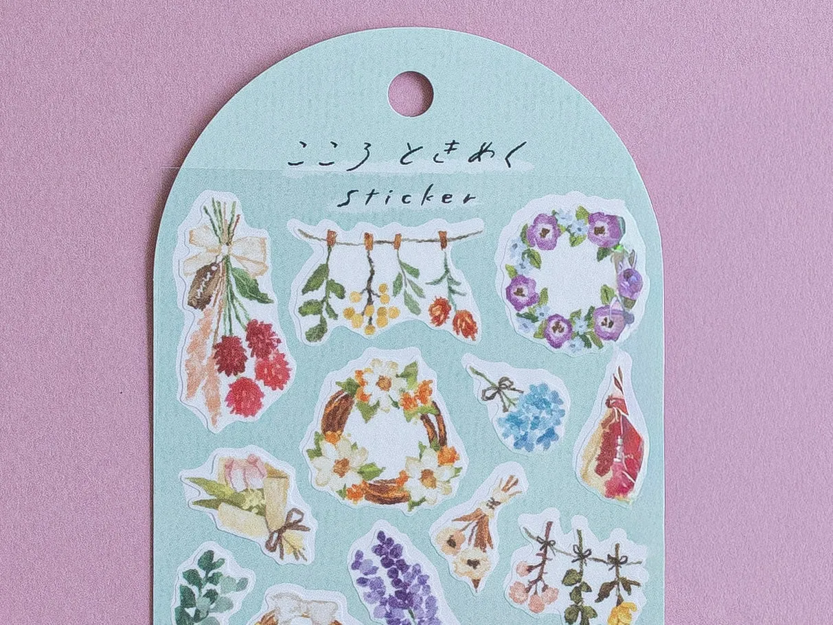 La Petite Epicerie bloemenkroon stickers vel kleurrijk