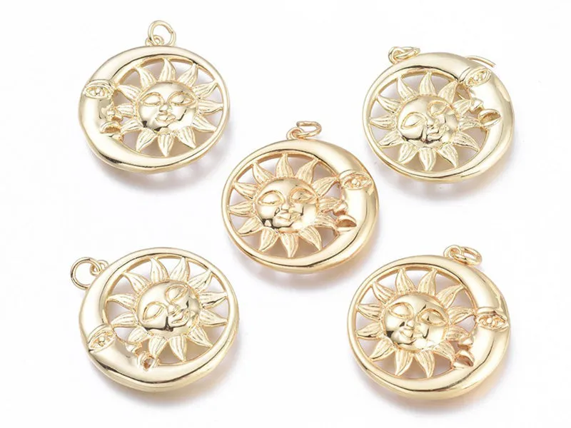 La Petite Epicerie Lune Soleil hanger goud 18K 2,8 cm