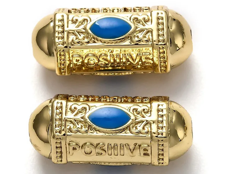 La Petite Epicerie Talisman kraal blauw emaille 19 mm per stuk