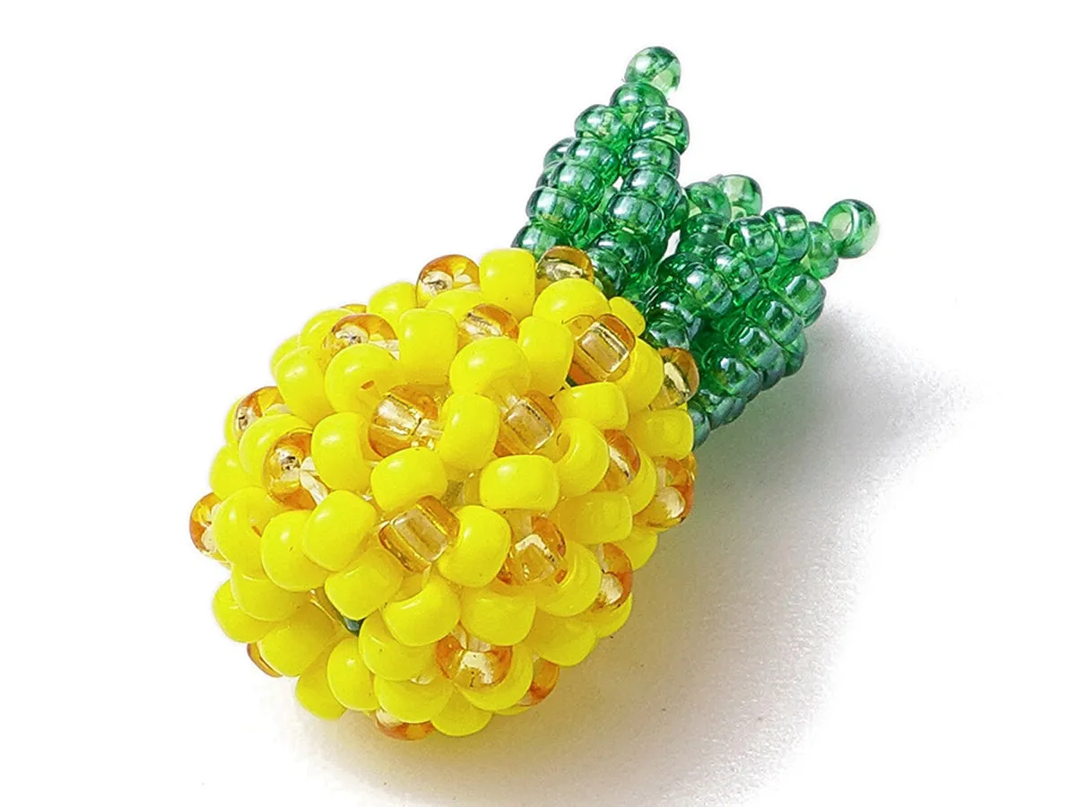 La Petite Epicerie Ananas bedel rocailles geel 21,5 mm