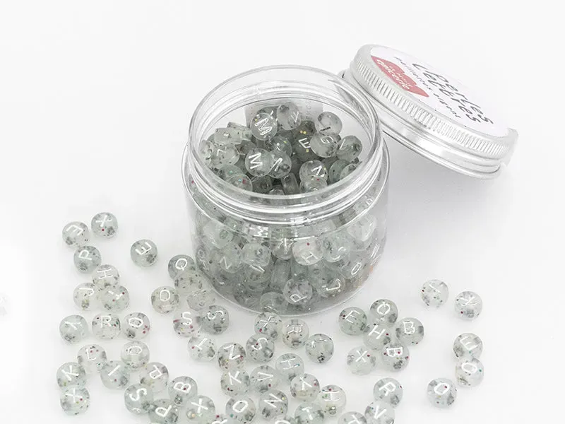 La Petite Epicerie letterkralen zilver glitter pot 200 stuks