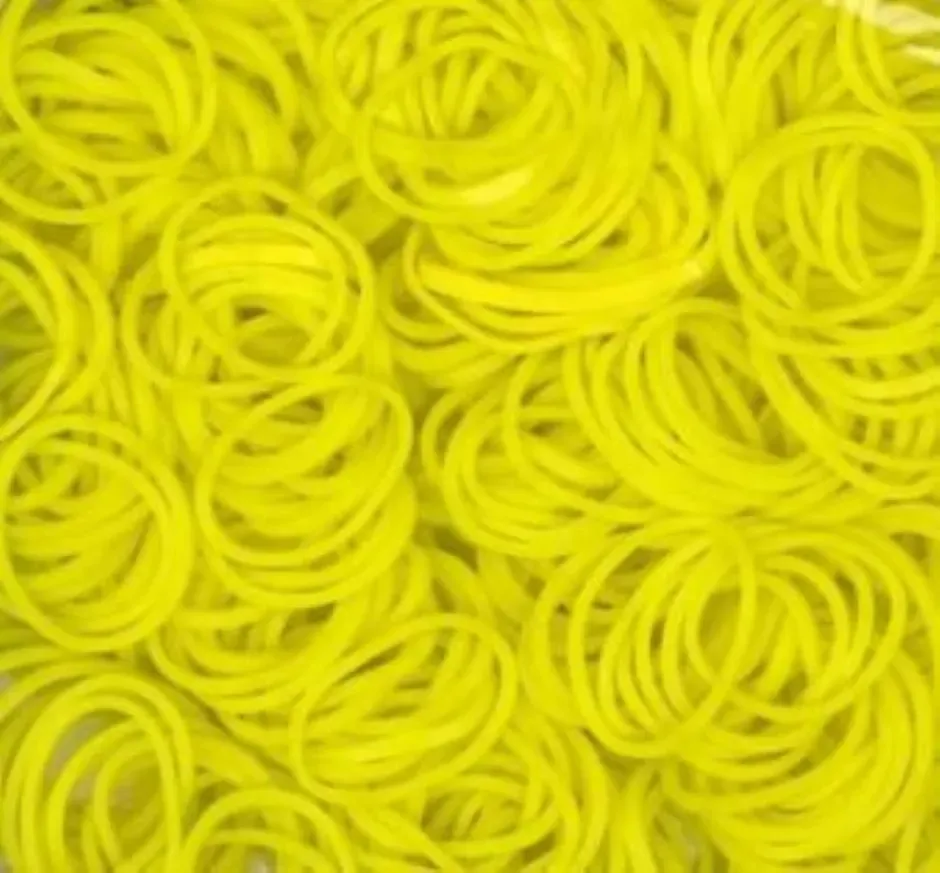 LTC-Leiden Rainbow Bands loombandjes geel 600 stuks elastiek