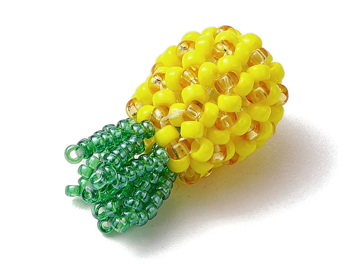 La Petite Epicerie Ananas bedel rocailles geel 21,5 mm