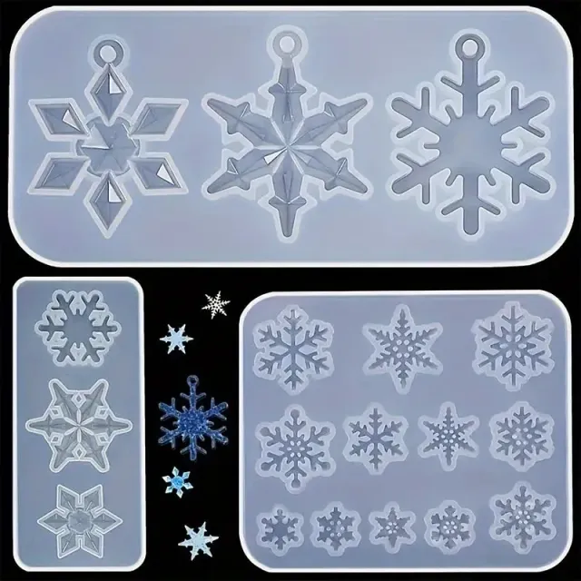 Bijounique Sneeuwvlokken Set 3 Gietmal Siliconen Kerst