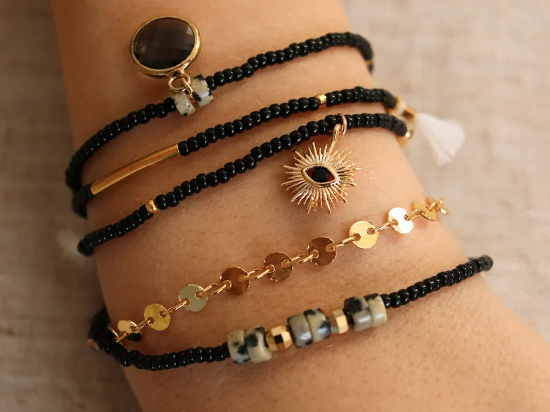 La Petite Epicerie DIY Bijouterie armband kit zwart 5-rangs
