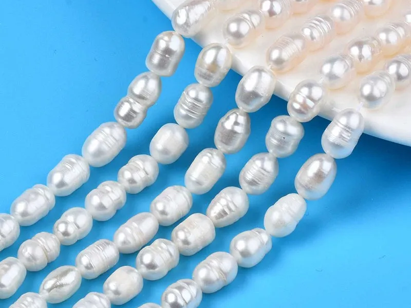 La Petite Epicerie Zoetwaterparels Rijstkorrel 10 mm kralen 20 stuks wit