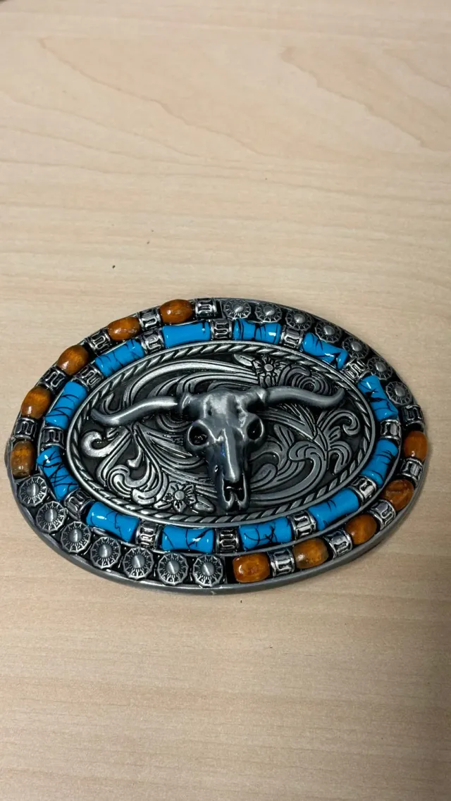 Leather House Western Longhorn Gesp 4 cm Skull