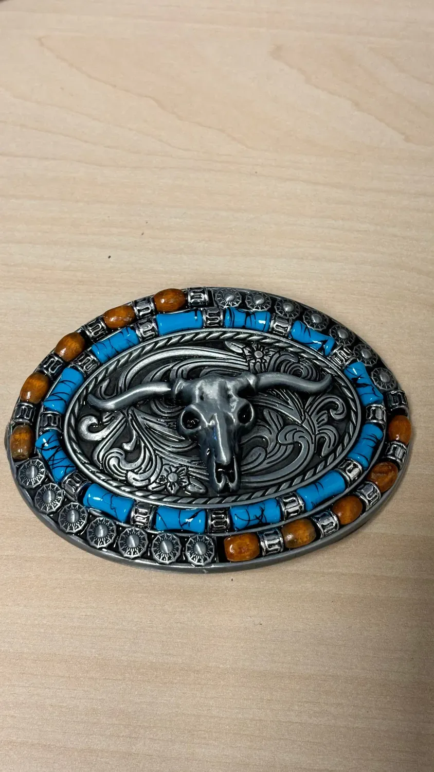 Leather House Western Longhorn Gesp 4 cm Skull
