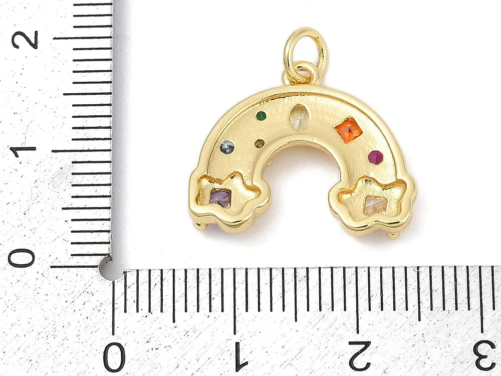 La Petite Epicerie regenboog bedel strass goud 19 mm