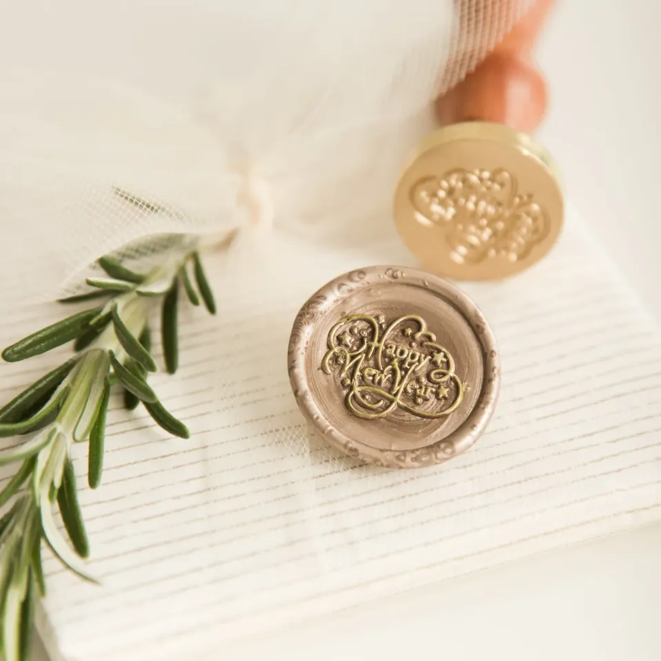 Jessy at Sea Happy New Year wax stempel 25 mm