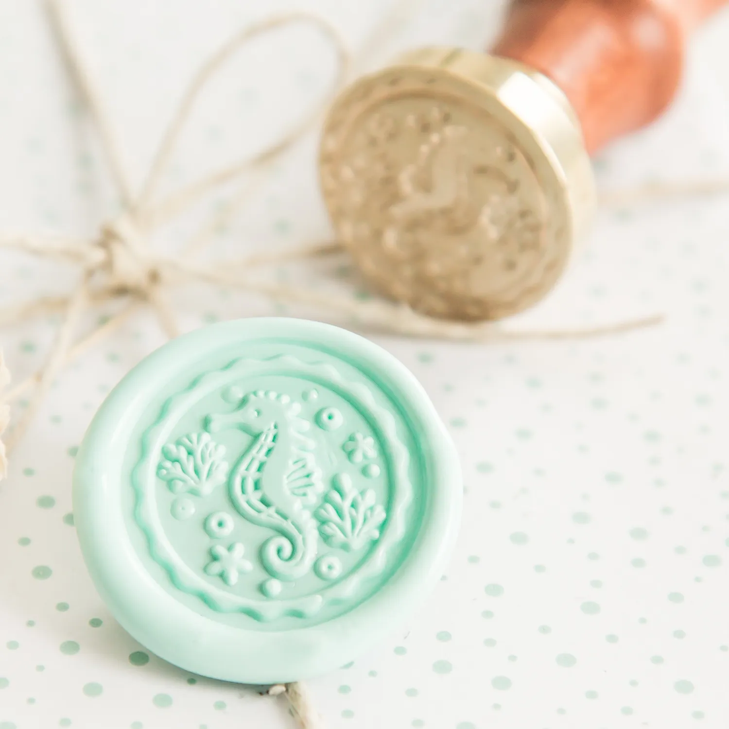 Jessy at Sea Seahorse wax stempel 25 mm zeepaard