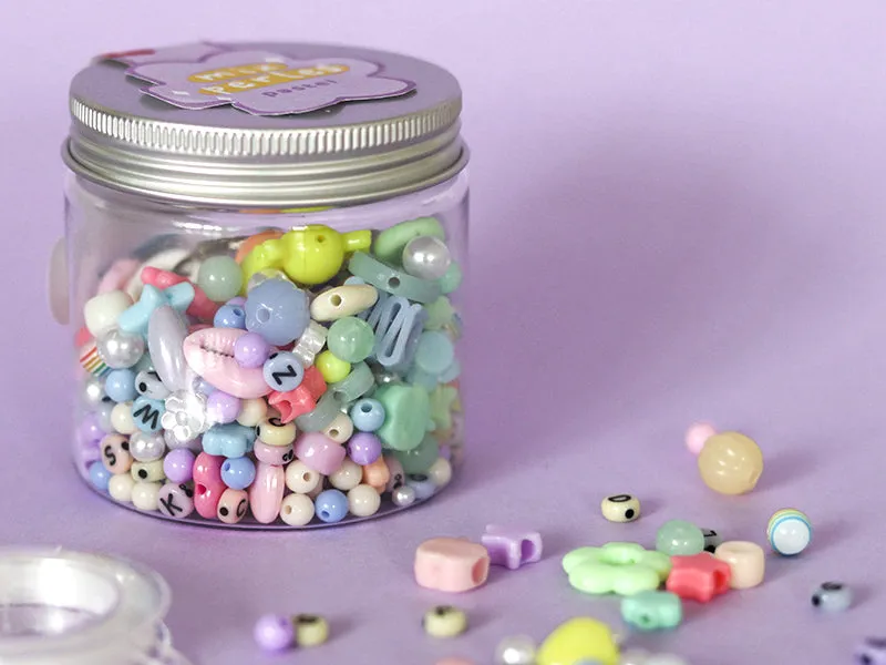 La Petite Epicerie Pastel kralenmix pot met elastiek