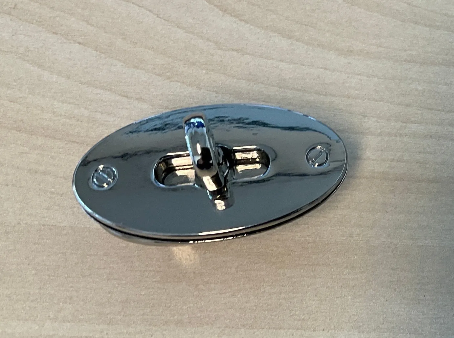 Leather House Habto ovale turnlock sluiting zilver 27x50mm