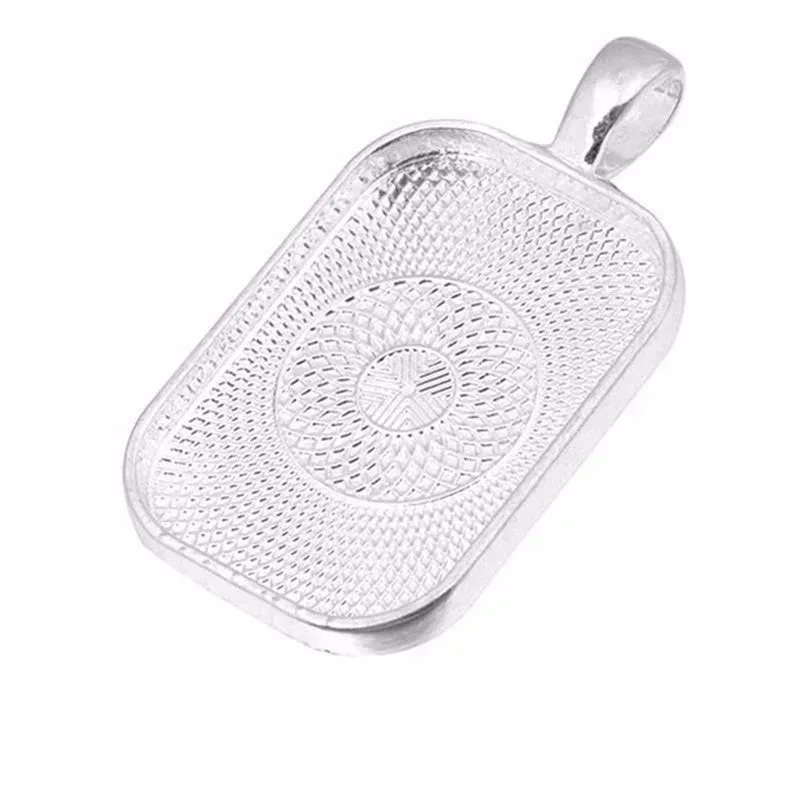 Bijounique Hanger Rechthoek 20x30 mm zilver per stuk