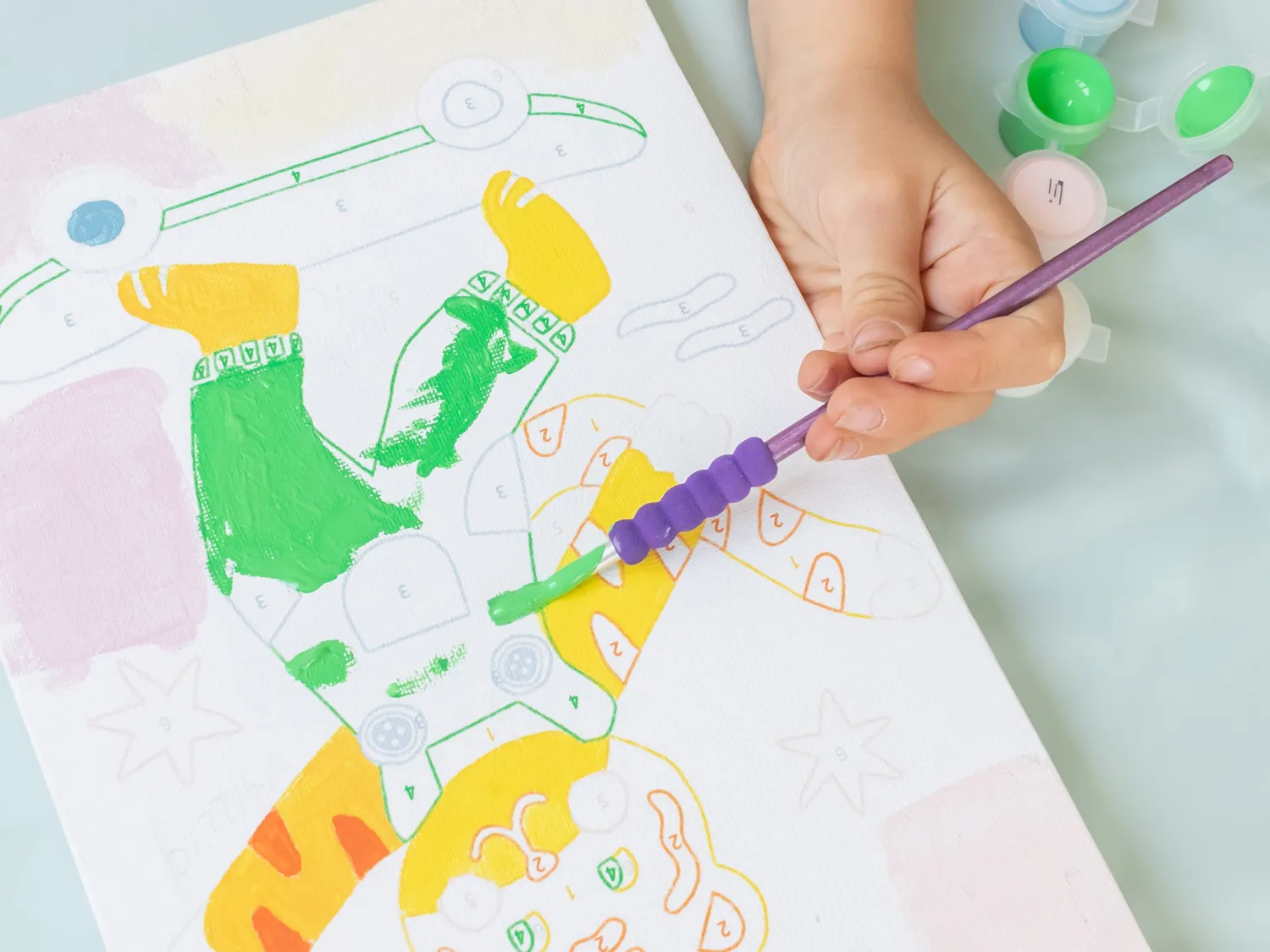 Petit Pinceau Kids Titi Skate schilderen op nummer canvas