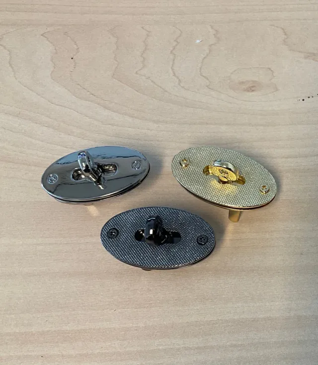 Leather House Habto ovale turnlock sluiting zilver 27x50mm
