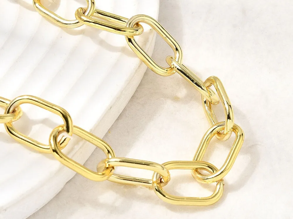 La Petite Epicerie Ketting 44 cm Kabelketting Goud Verguld
