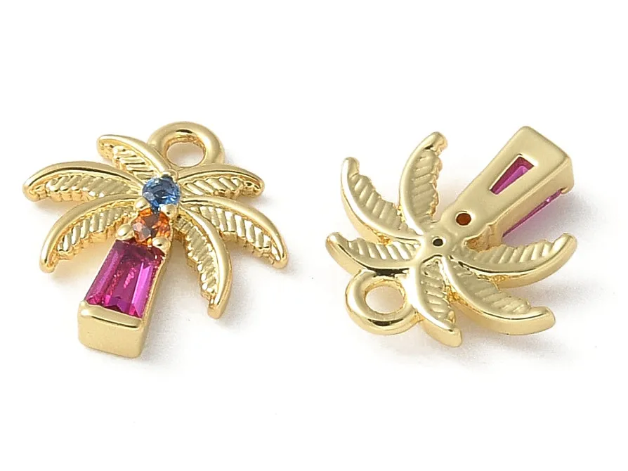 La Petite Epicerie palmboom bedel strass verguld 9,5mm