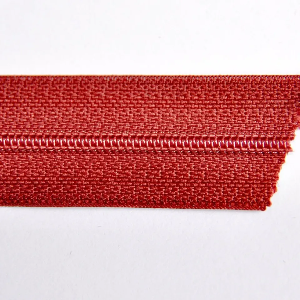 Leather House Rits Nylon Bordeaux Rood 4 mm per meter