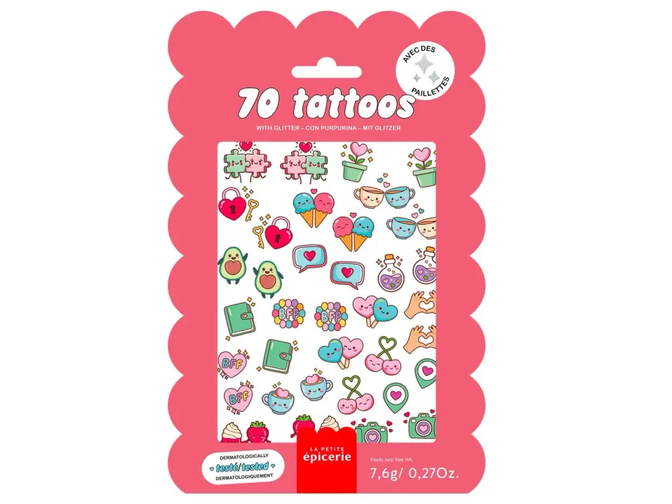 La Petite Epicerie Best Friends glitter tattoos kids 70 stuks