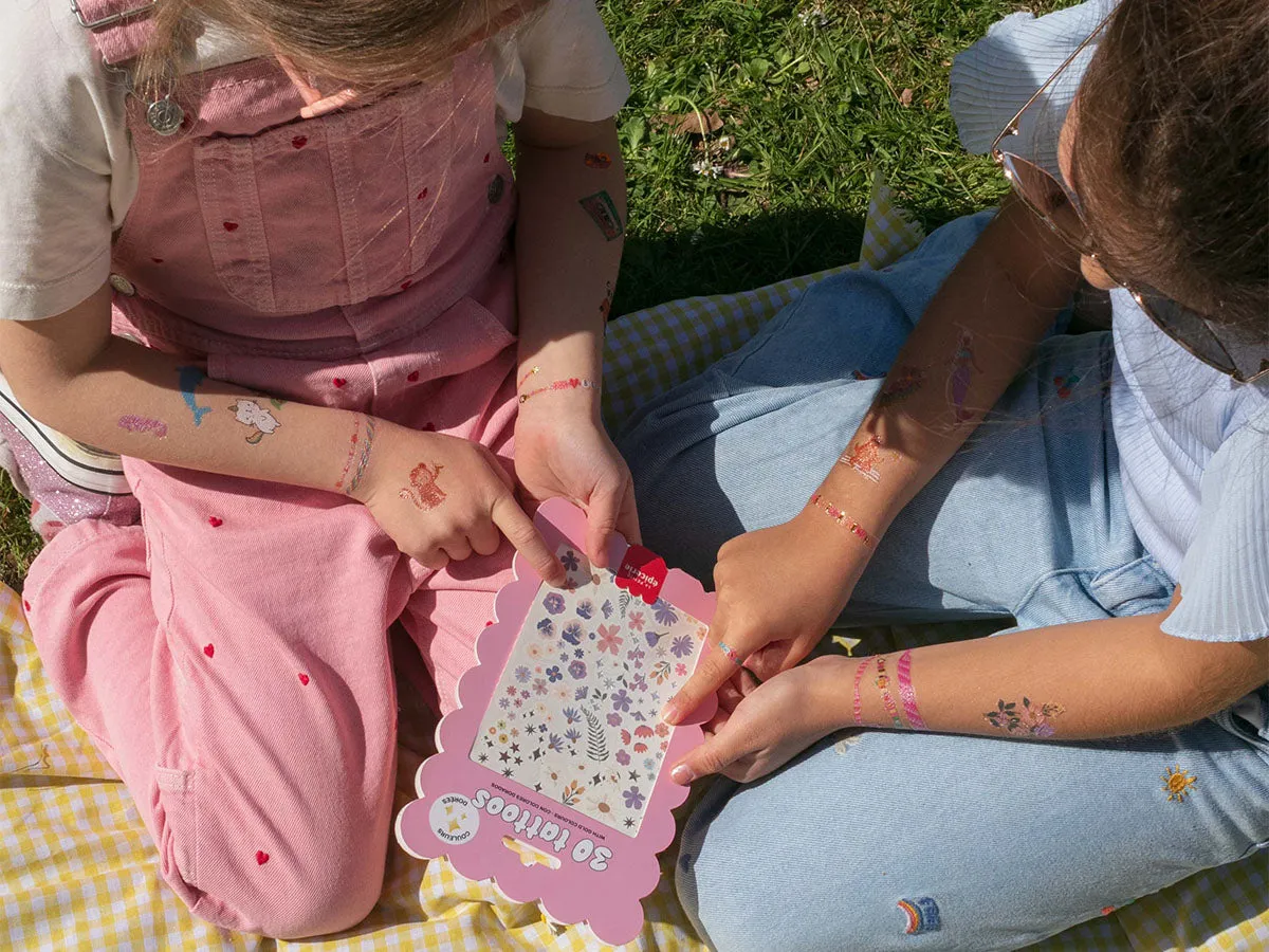 La Petite Epicerie Plaktattoos Bloemen Zilver 100 stuks