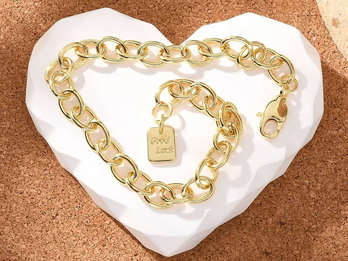 La Petite Epicerie gourmette armband verguld schakelketting 21 cm