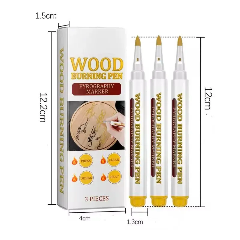 Bijounique Woodburning Marker set houtbrand 3 stuks