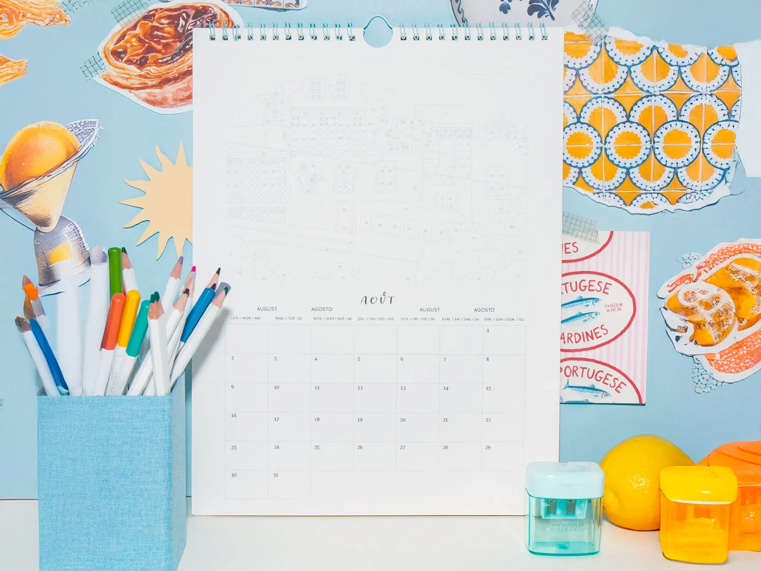 La Petite Epicerie Petit Crayon City Trip kleurkalender 2027 op nummer
