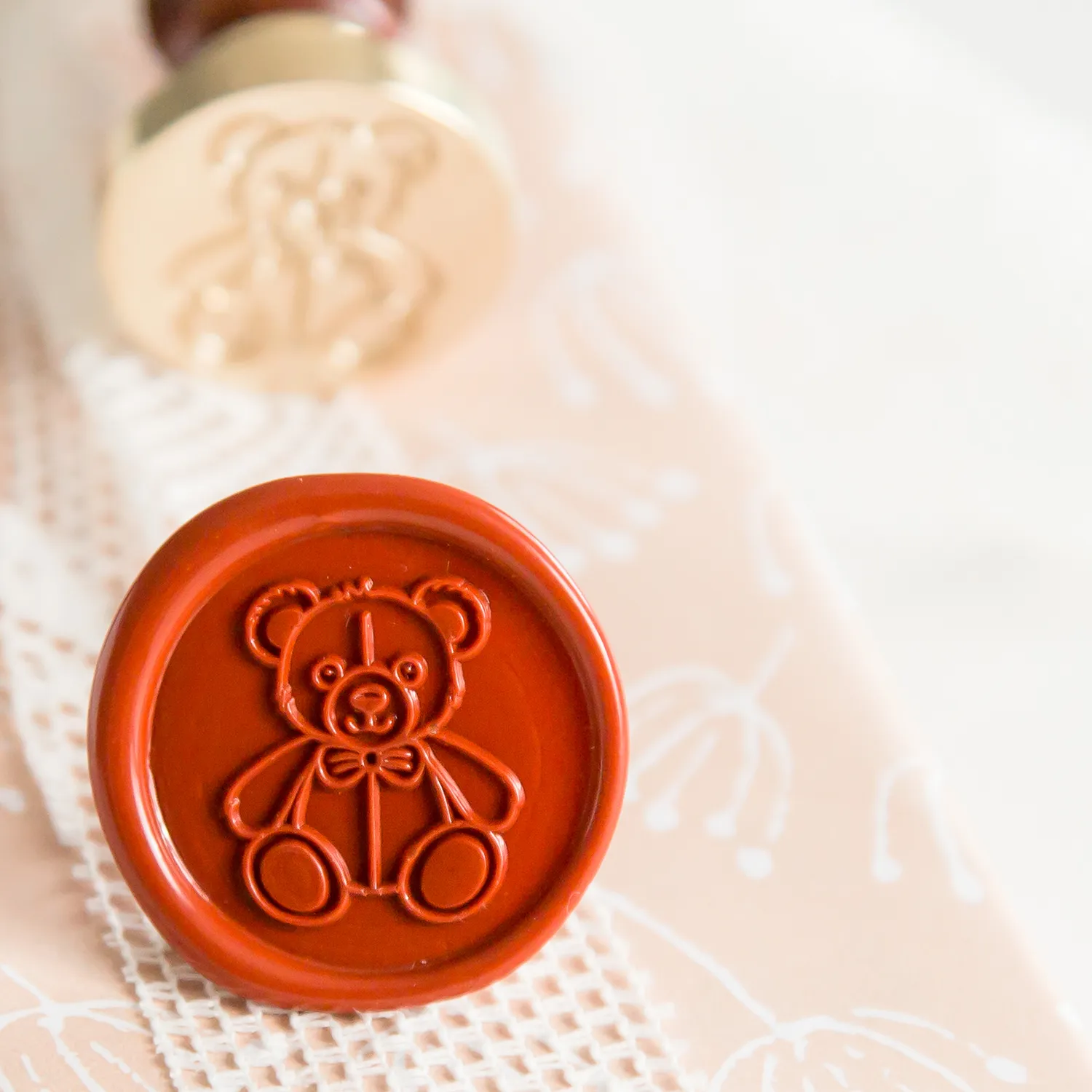 Jessy at Sea Teddybeer waxzegelstempel 25 mm geboorte