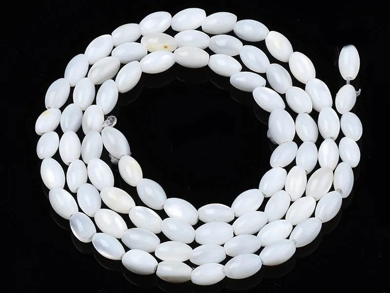 La Petite Epicerie rijstkorrel kralen schelp wit 20 stuks 5x3 mm