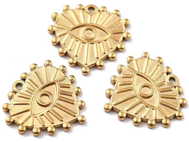 La Petite Epicerie hart hanger met oog 19x20 mm goud