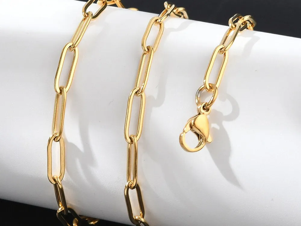La Petite Epicerie Paperclip ketting goud 41,5 cm RVS