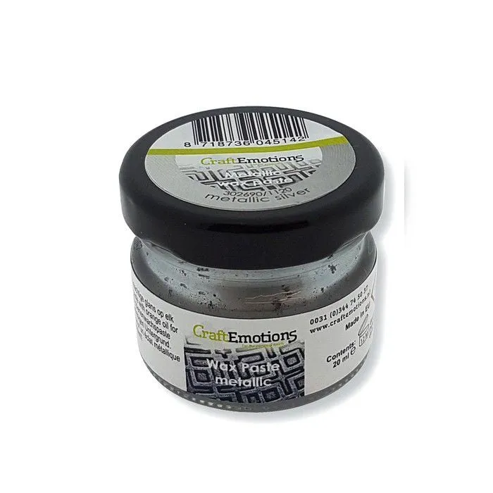 Craft Emotions wax paste metallic zilver pot 20 ml
