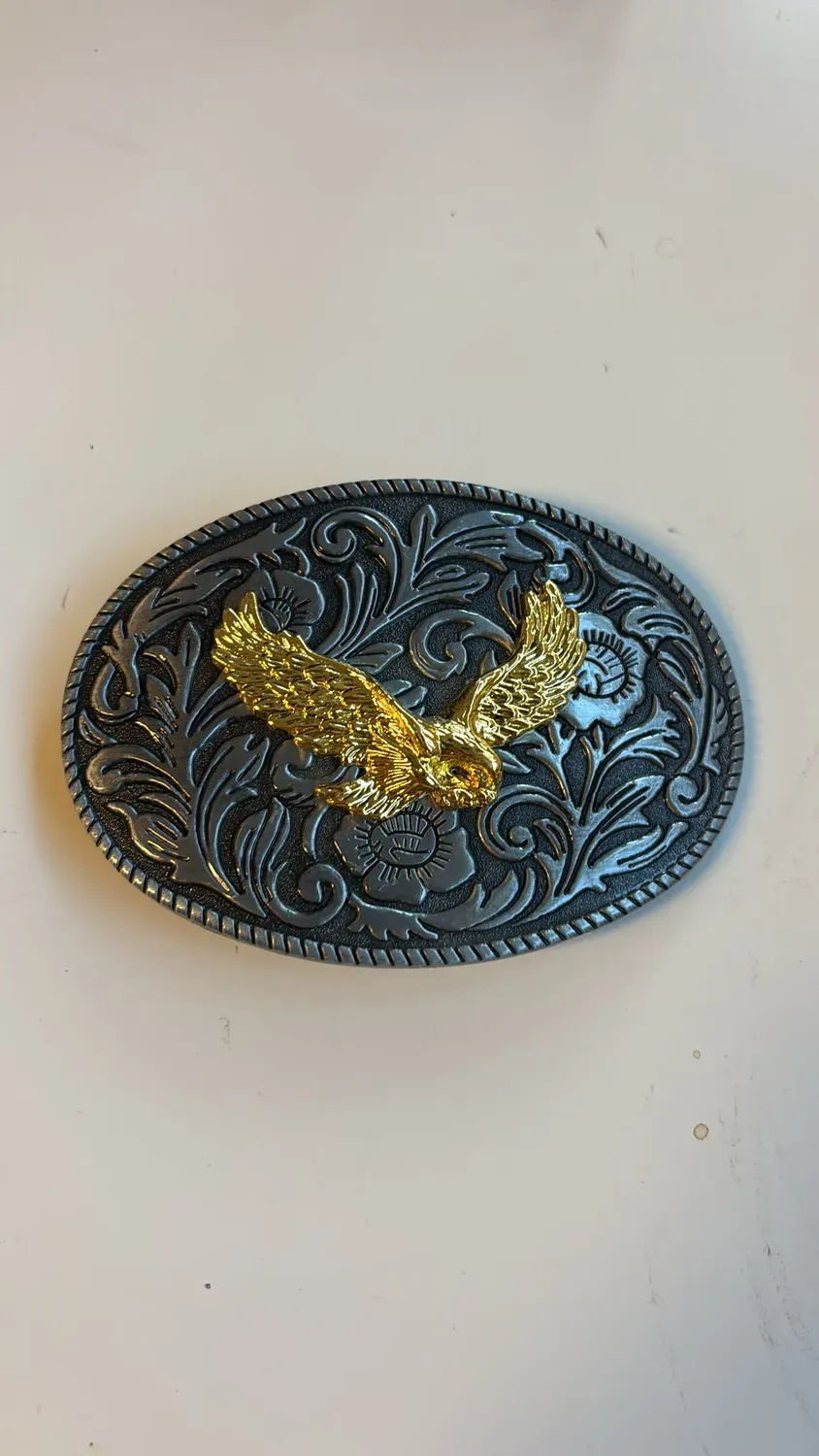 Leather House Gesp Golden Eagle 40mm Antiek