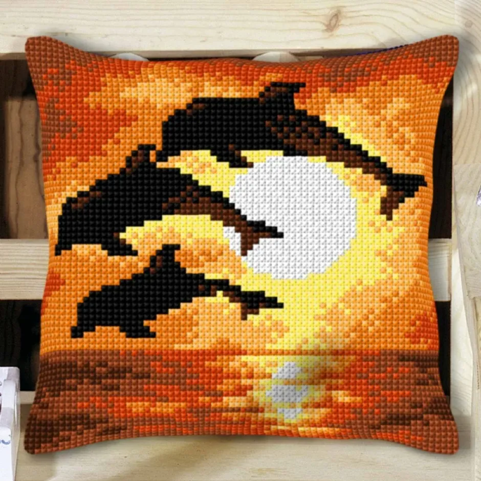 LTC-Leiden Deco-Line Dolfijnen Kussenpakket 40x40cm
