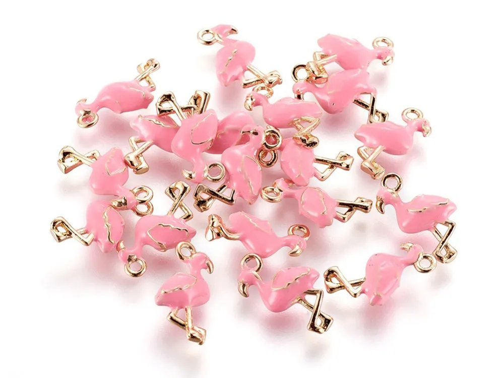 La Petite Epicerie flamingo bedel roze goud per stuk