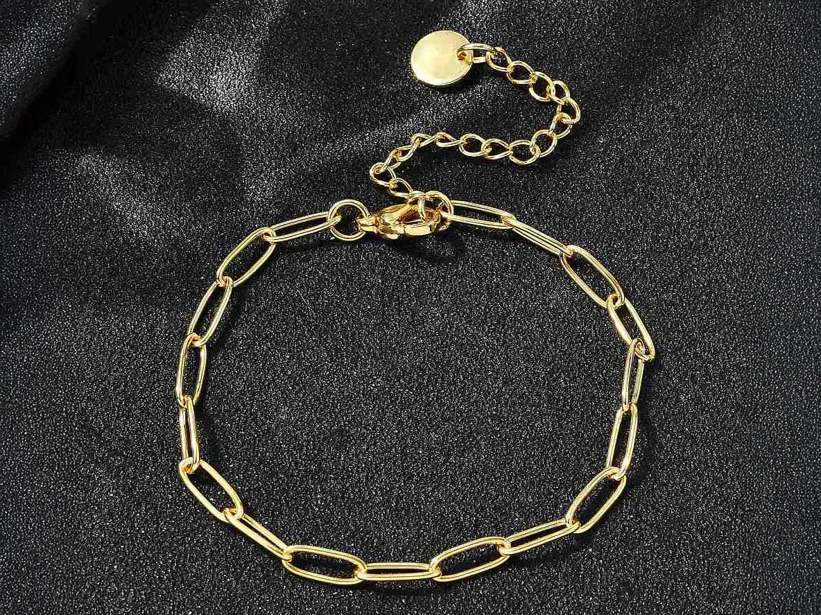 La Petite Epicerie trombone schakelarmband 16,5 cm goud