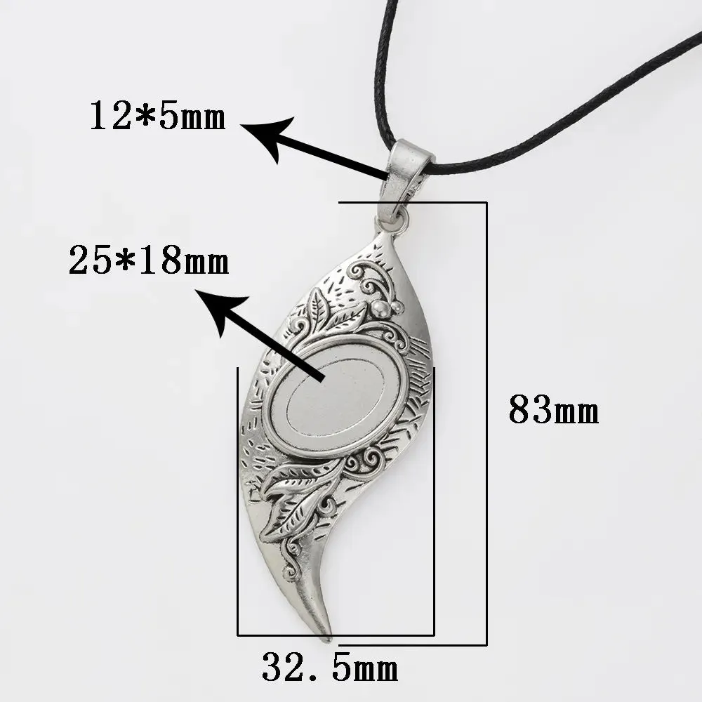 Bijounique Sierlijke Hanger Bedel Antiek Zilver 83 mm