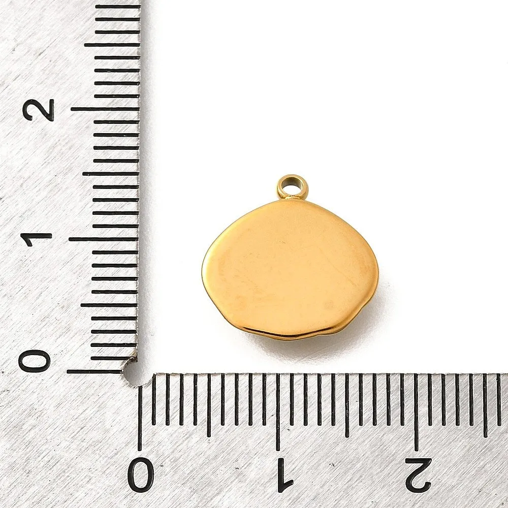La Petite Epicerie schelp bedel lichtblauw emaille rvs goud per stuk