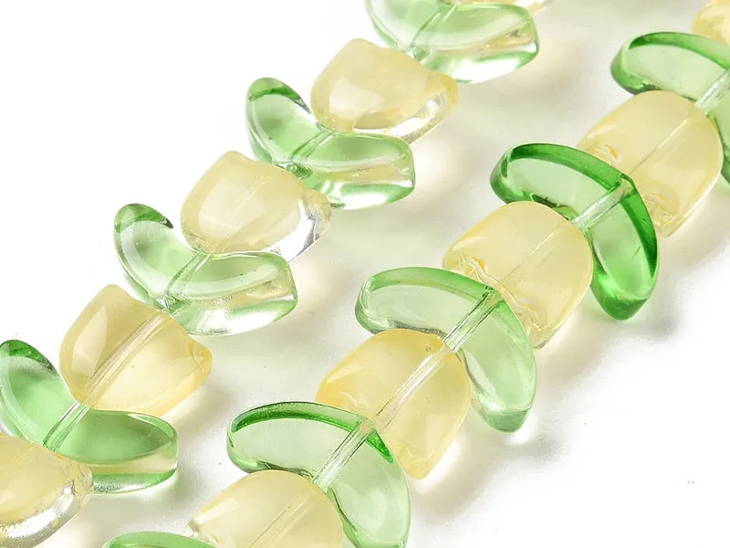 La Petite Epicerie Tulipe kralen geel glas 15 mm 14 stuks