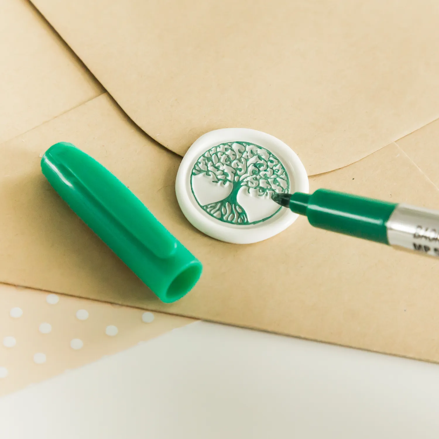 Jessy at Sea Wax Seal Pen marker groen metallic