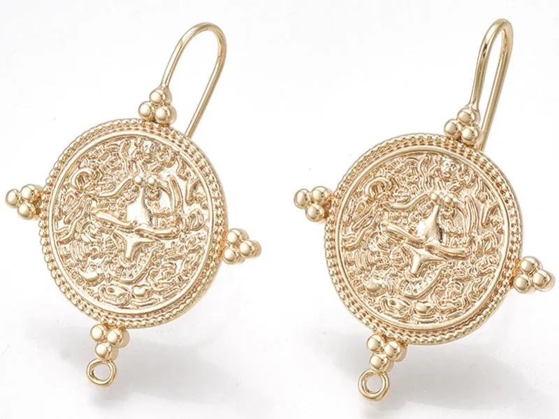 La Petite Epicerie medaillon oorbelhaken goud 18K 1 paar