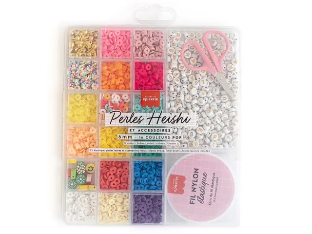 La Petite Epicerie Maxi Heishi POP kralenset 16 kleuren met letters