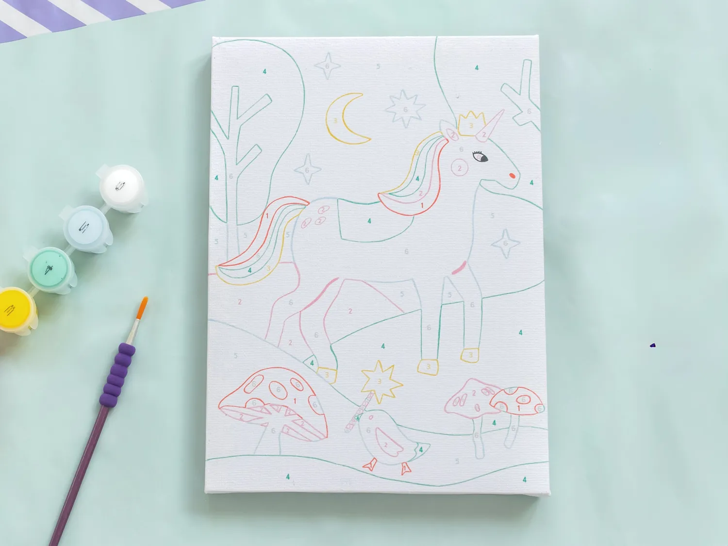 La Petite Epicerie Petit Pinceau Kids Licorne et Piou schilderen op nummer